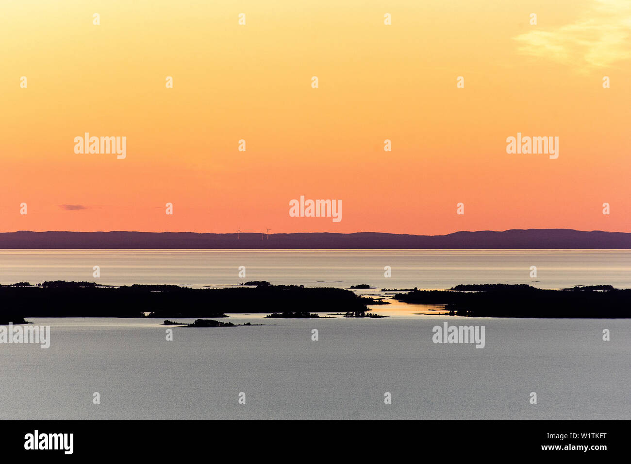 Blick vom Tafelberg, Kinnekulle Nationalpark - zwischen Linköping und Halmstad, Vänernsee, Schweden Stockfoto