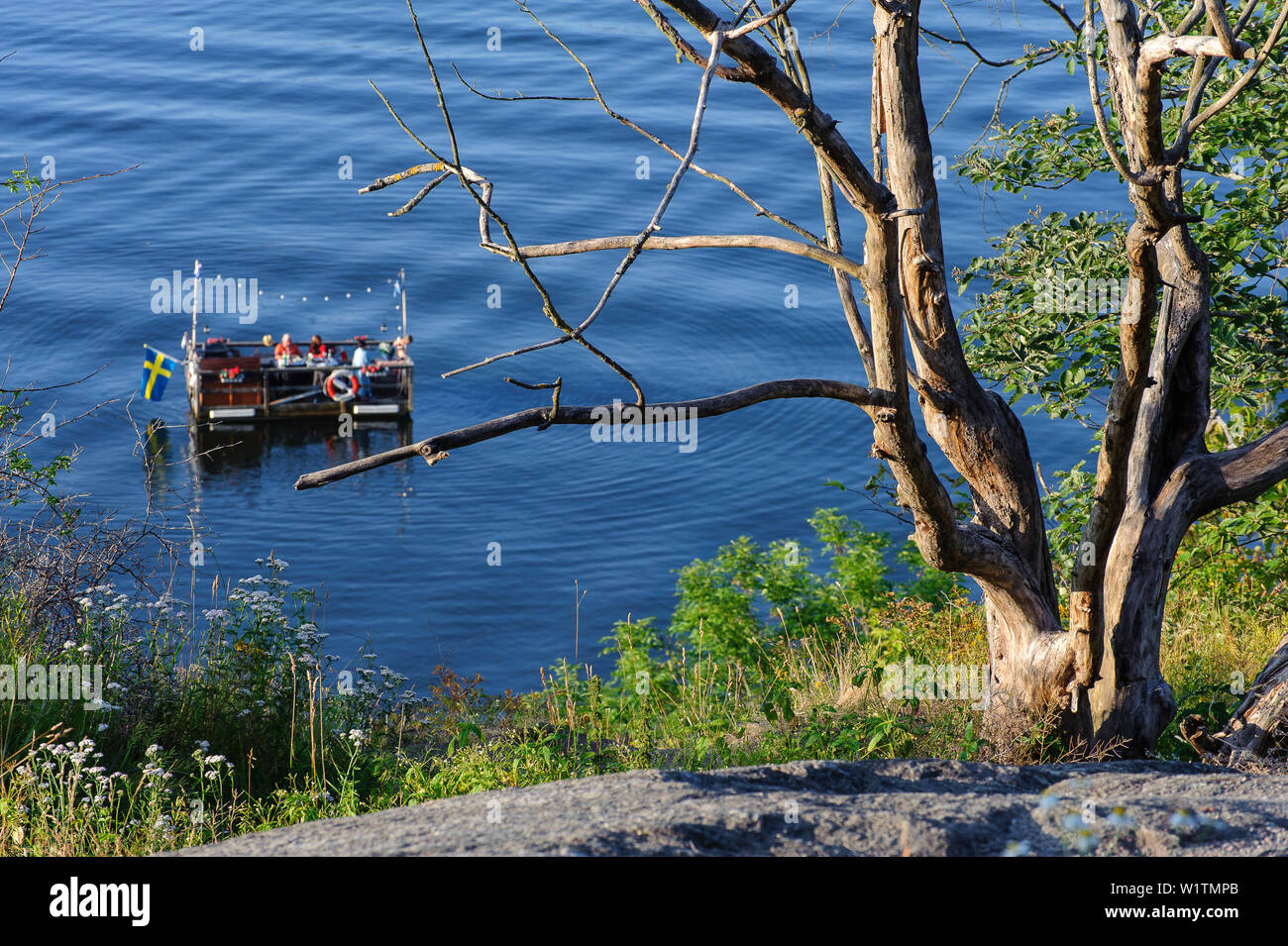 Floß im Freilichtmuseum Skansen, Stockholm, Schweden Stockfoto