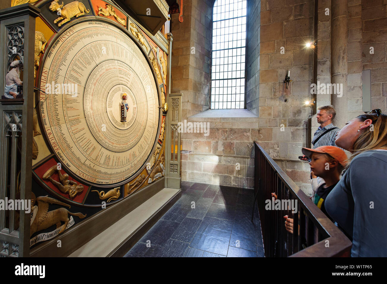 Dom innen Astronomische Uhr, Lund, Skane, Südschweden, Schweden Stockfoto