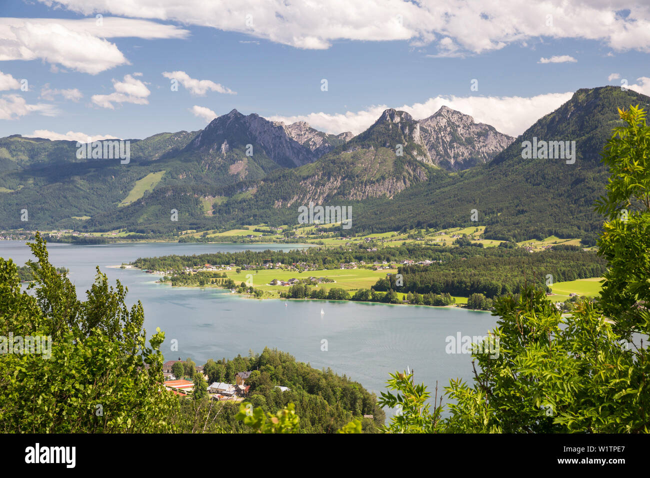 Wolfgangsee, Aussichtspunkt Scheffelblick, Salzburg, Österreich, Europa Stockfoto
