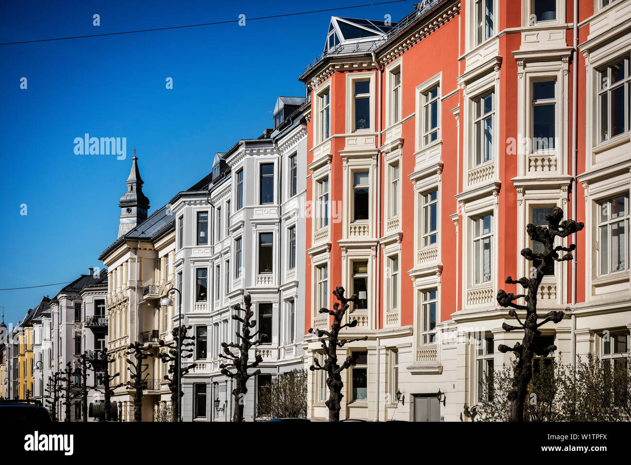 Historische und gut erhaltene Architektur in den Straßen von Oslo, Norwegen, Skandinavien, Europa Stockfoto