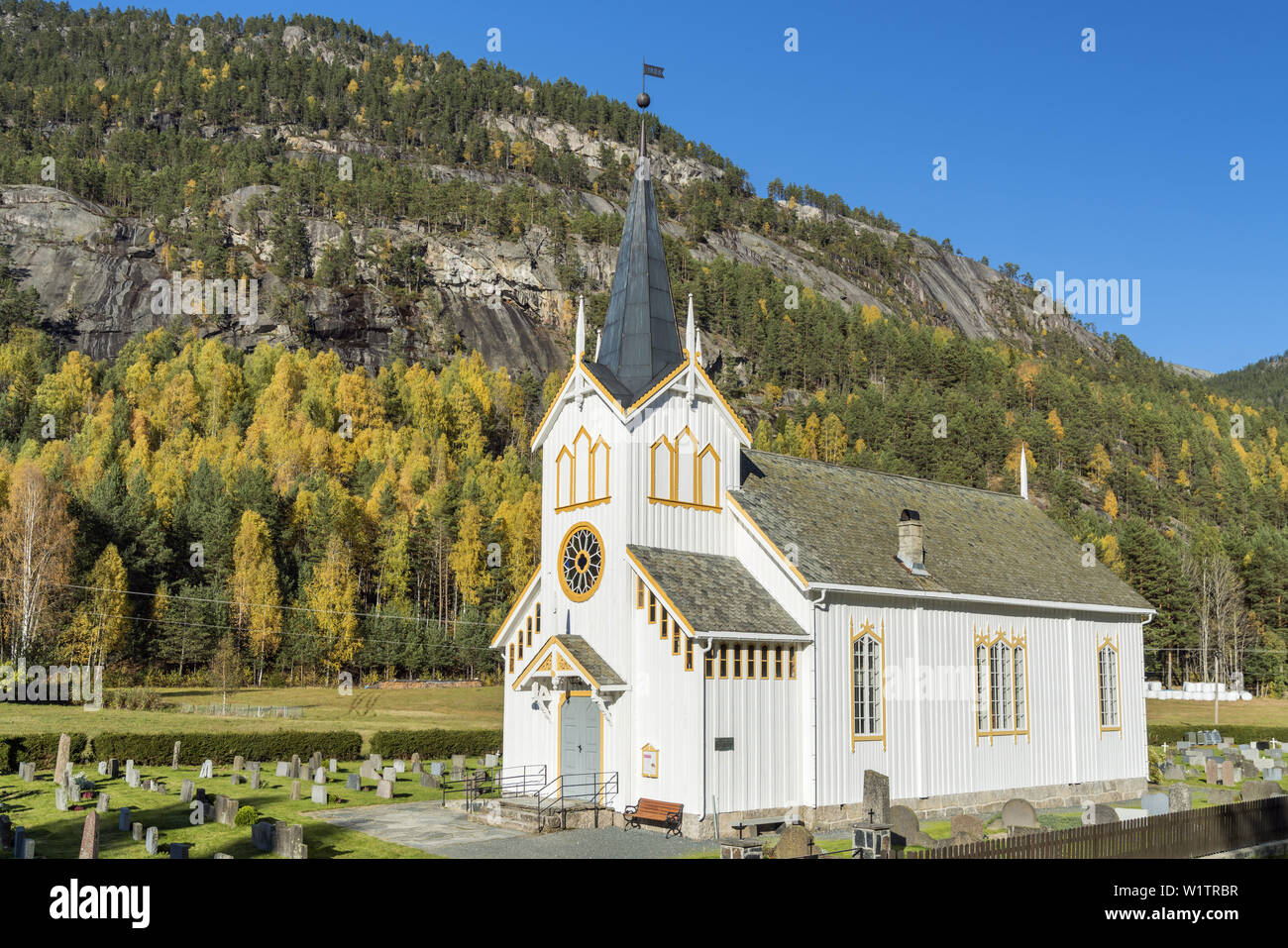 Kirche in Vrådal, Telemark, Østlandet, Südnorwegen, Norwegen, Skandinavien, Nordeuropa, Europa Stockfoto