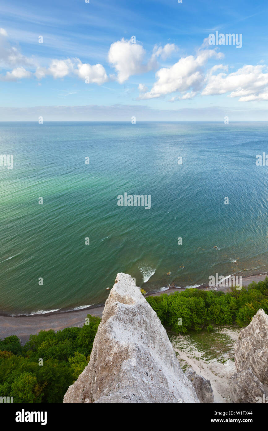 Blick auf die Kreidefelsen, Viktoria-Sicht, Nationalpark Jasmund, Rügen, Ostsee, Mecklenburg-Vorpommern, Deutschland Stockfoto