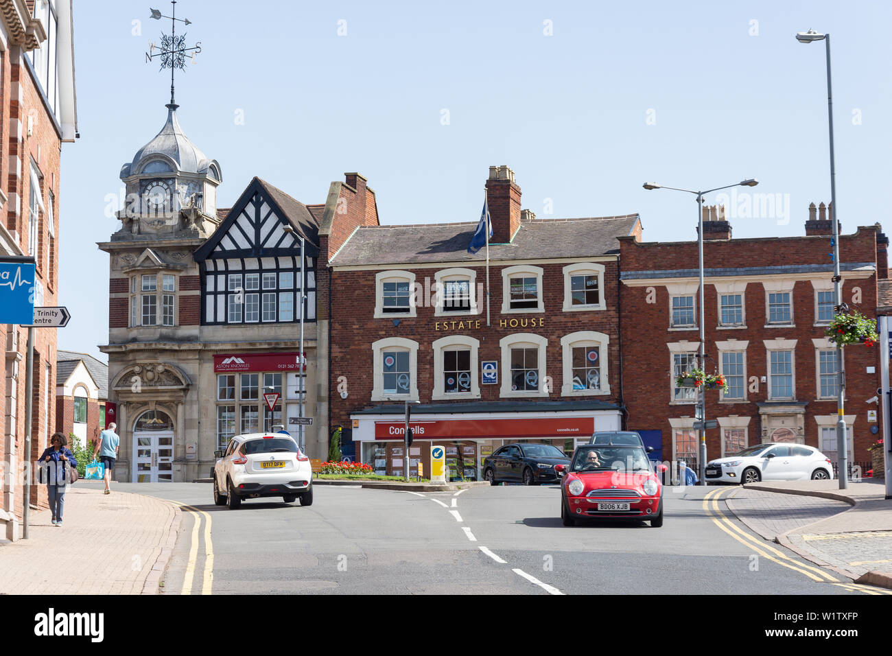 High Street von Mill Street, Sutton Coldfield, West Midlands, England, Großbritannien Stockfoto