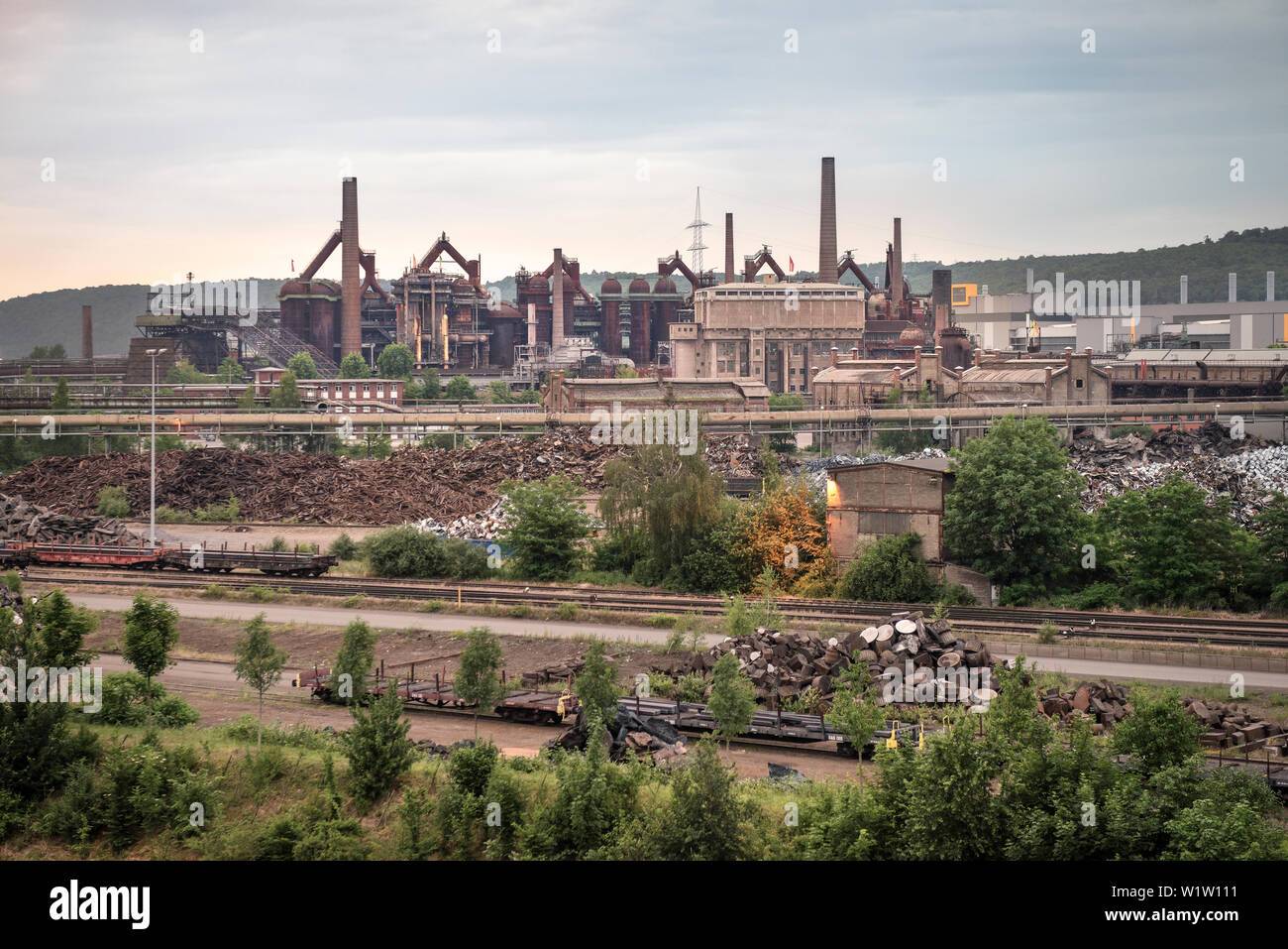 UNESCO-Weltkulturerbe Voelklinger Huette, ehemaligen Iron Works, Industriebau, Völklingen, Saarland, Deutschland Stockfoto