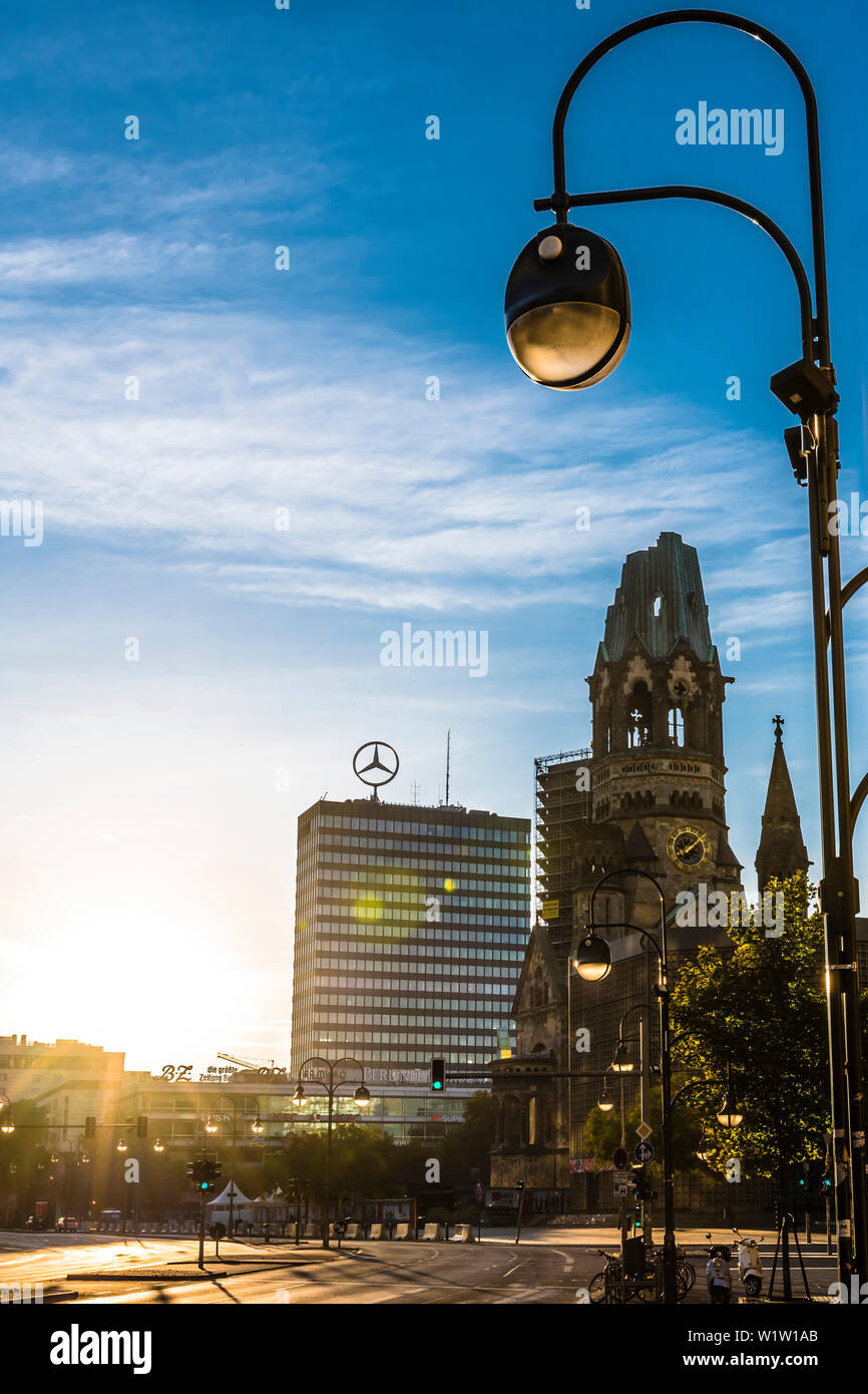 Sunrise, Europacenter, Kaiser Wilhelm Gedächtniskirche, Breitscheitplatz, Berlin, Deutschland Stockfoto