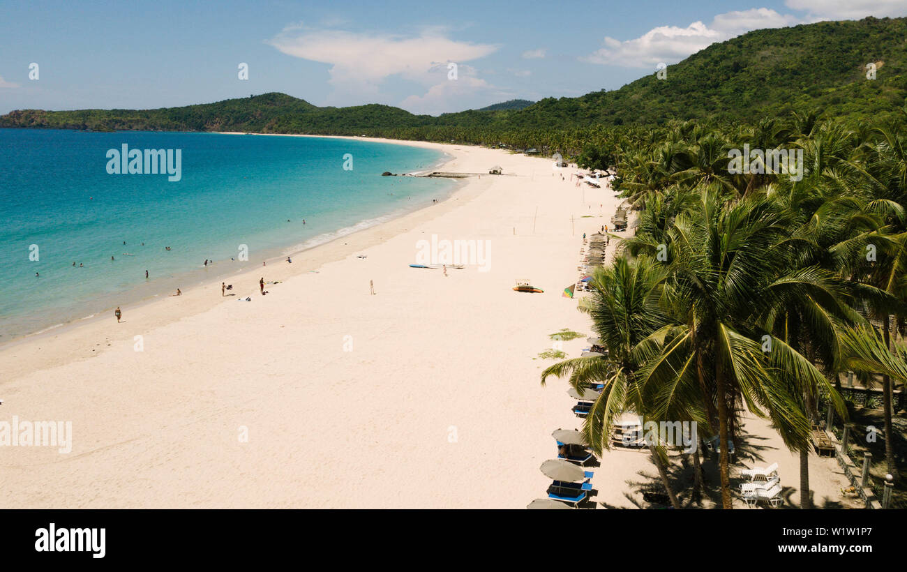 Reisen Reiseziel im Sommer in den Philippinen, Nacpan Strand (El Nido) Stockfoto