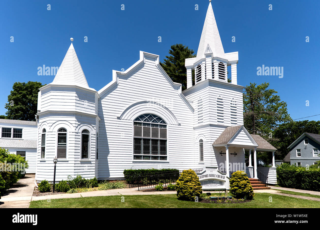 Traditionelle Klappe Kirche in Moriches Long Island New York Stockfoto