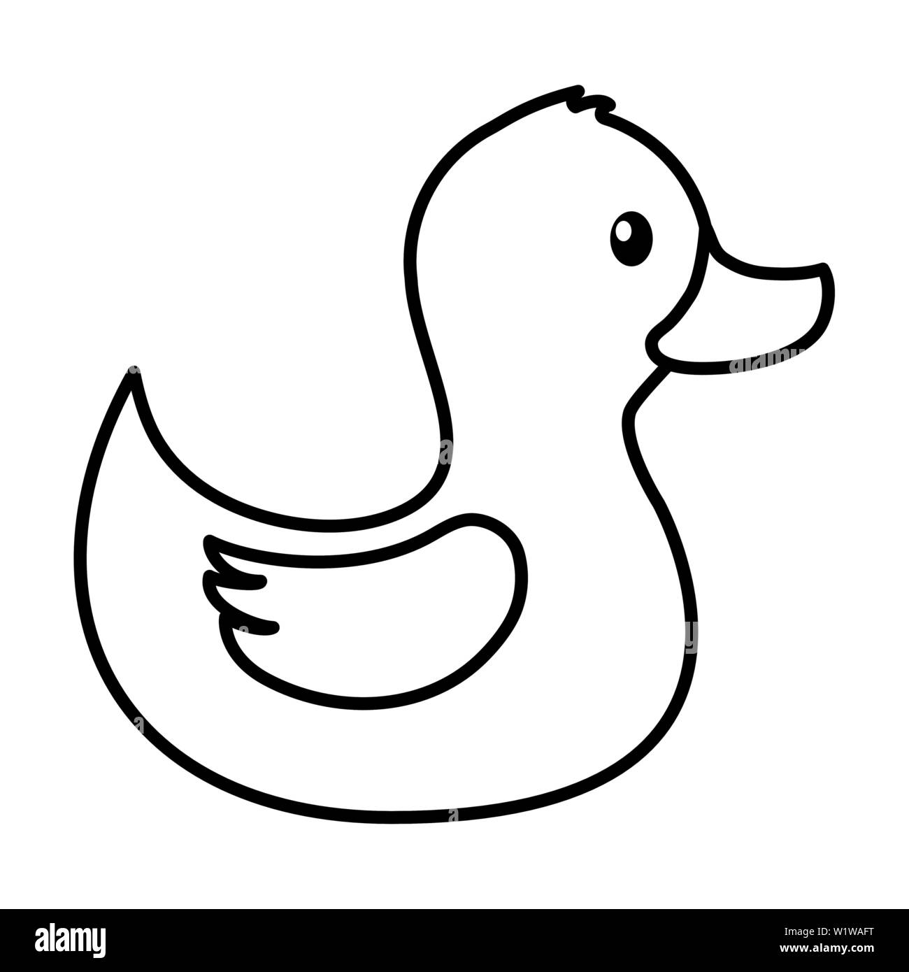 Rubber Duck toy auf weißem Hintergrund Stock Vektor