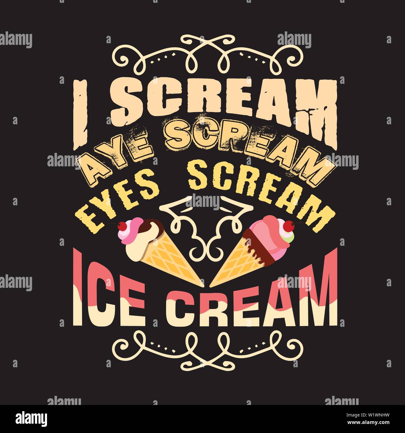 Eis Zitieren und Sagen. Ich schreien Augen Eis Schrei Stock Vektor