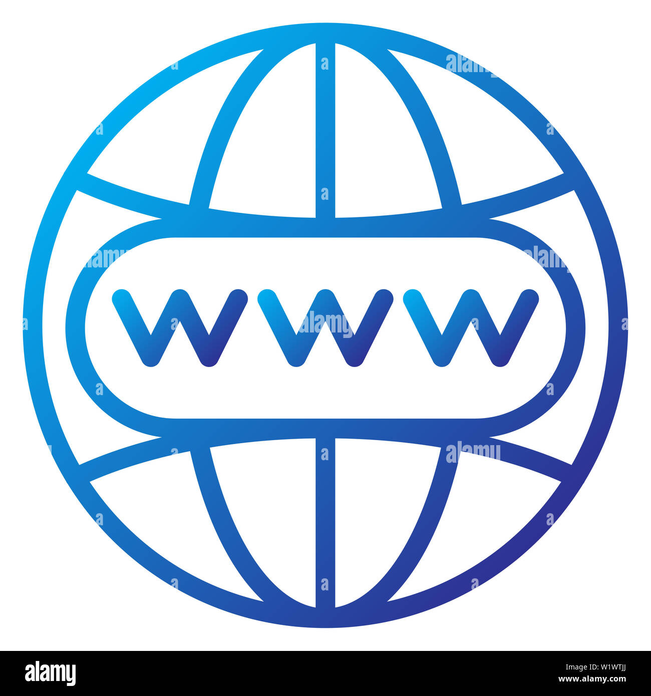 Symbol Internet, Vector Illustration, User Interface Farbe Umrisse Stockfoto