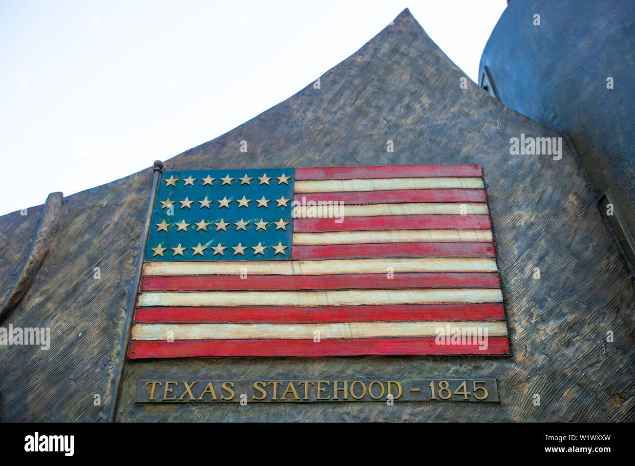 Vereinigte Staaten von Amerika Flagge Denkmal feiert die Annexion von Texas in USA Gebiet 1845 Stockfoto