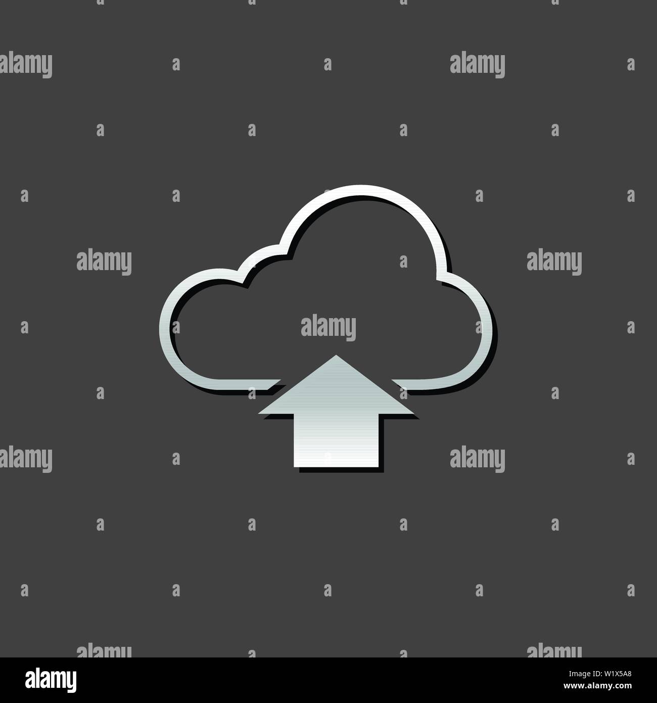 Symbol Datenbank in metallic grau farbe Stil. Festplatte Server Web Hosting Stock Vektor