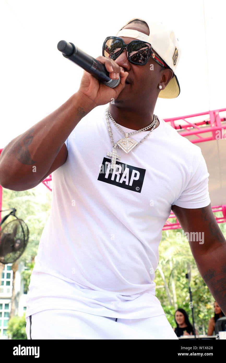 Rapper, Musik Mogul und 'Liebe & Hip Hop: Atlanta" Star Yung Joc Führt Live Pool Dayclub Flamingo Hotel & Casino Las Vegas, Nv Juni 2, 2019 Mit: Yung Joc Wo: Las Vegas, Nevada, United States Wann: 03 Jun 2019 Credit: DJDM/WENN.com Stockfoto