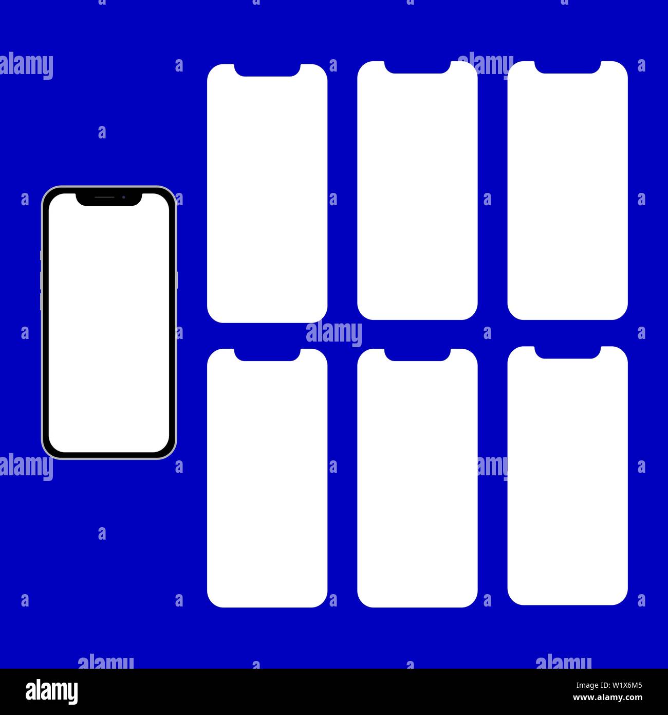 Bildschirme für mobile wor anderes Design und Demonstration Stock Vektor