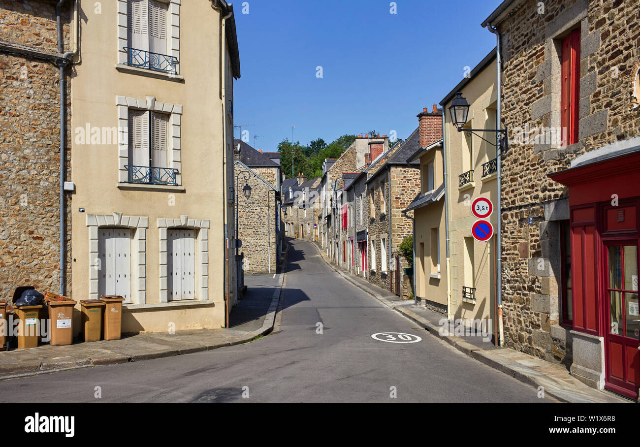 Der ältere Teil der Fougéres, Bretagne, Frankreich Stockfoto