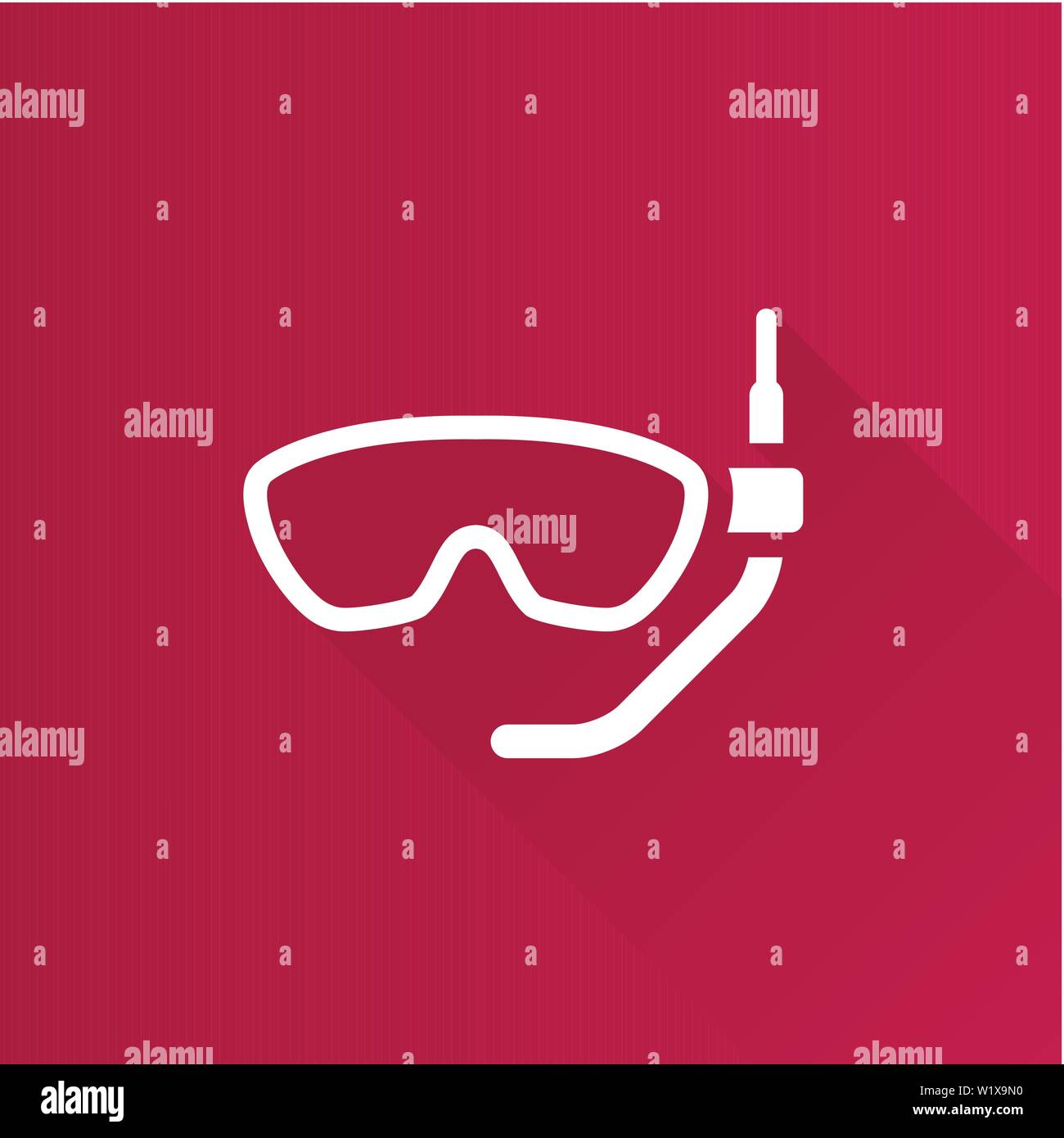 Schnorcheln Maske Symbol in der Metro Benutzeroberfläche farbe Stil. Scuba Tauchen im Meer Stock Vektor