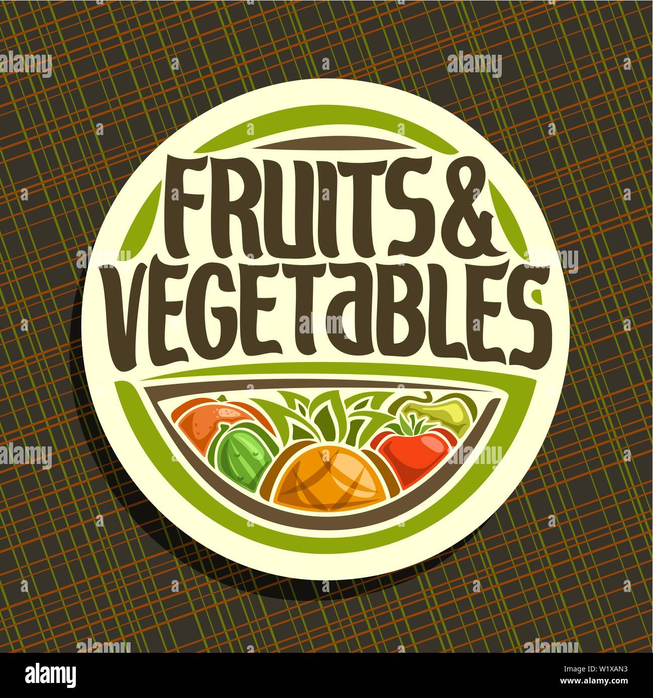 Vektor Logo für Obst und Gemüse Stock Vektor