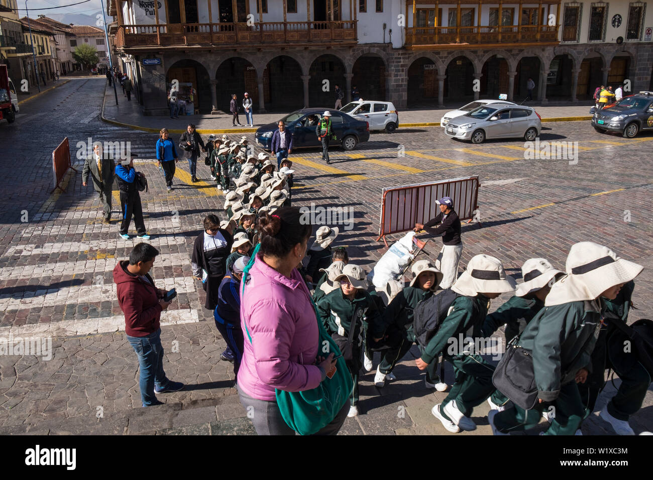 Peru, Cusco, Plaza de Armas, Tägliches Leben Stockfoto