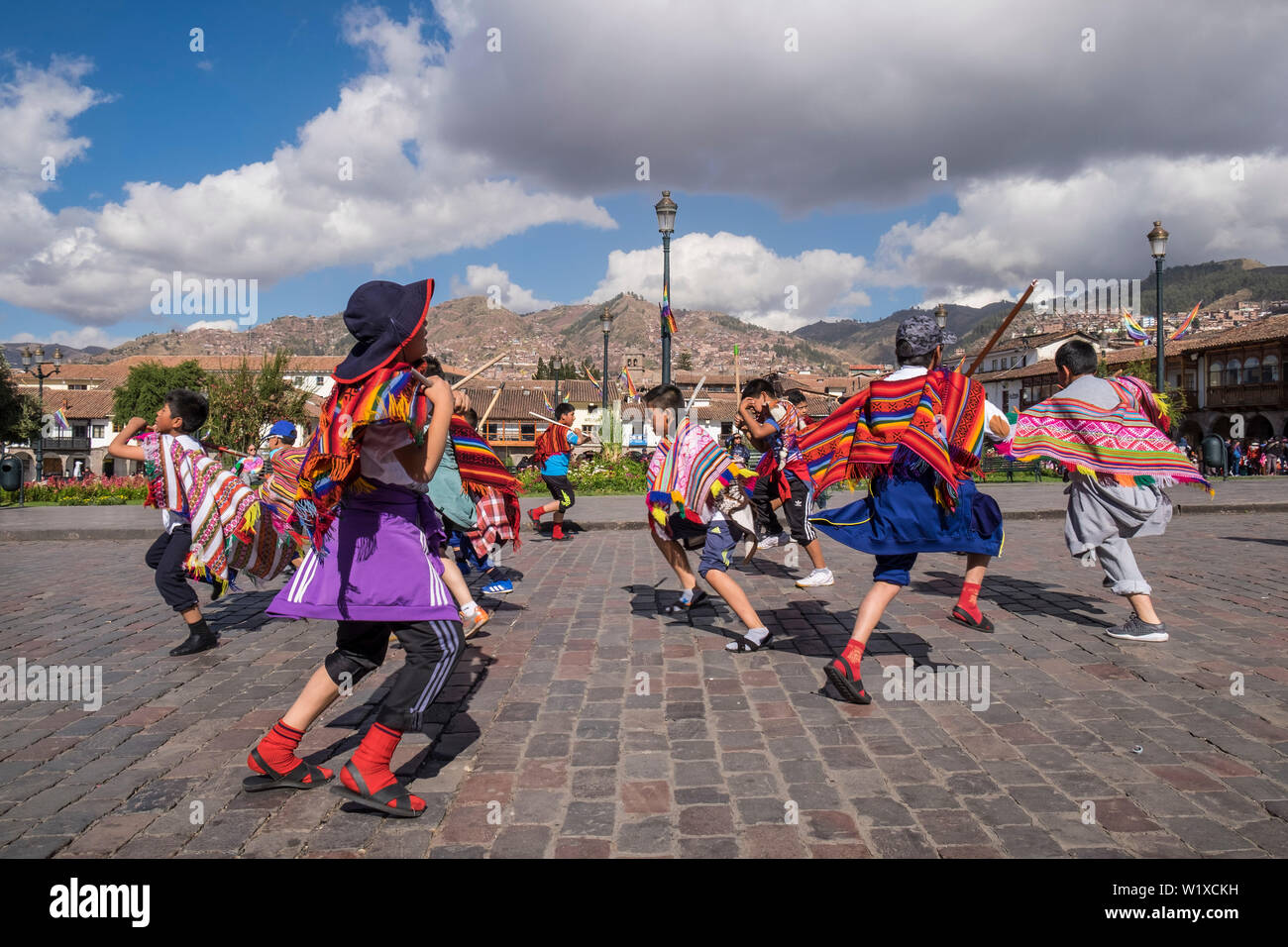 Peru, Cusco, Plaza de Armas, Tägliches Leben Stockfoto