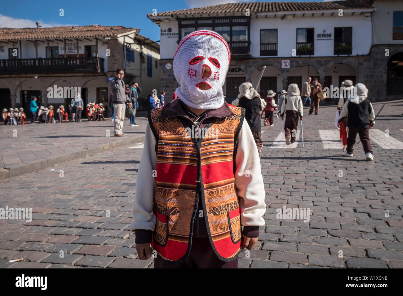 Peru, Cusco, Plaza de Armas, Tägliches Leben Stockfoto