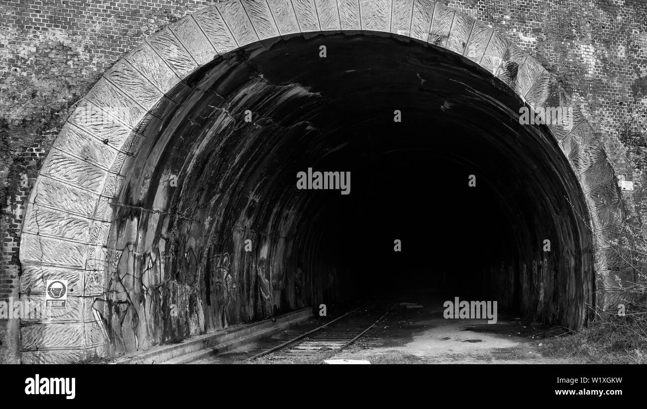 Abandonned Tunnel, Hoverport Ort, Boulogne-sur-Mer, Pas-de-Calais, Ile de France, Frankreich Stockfoto