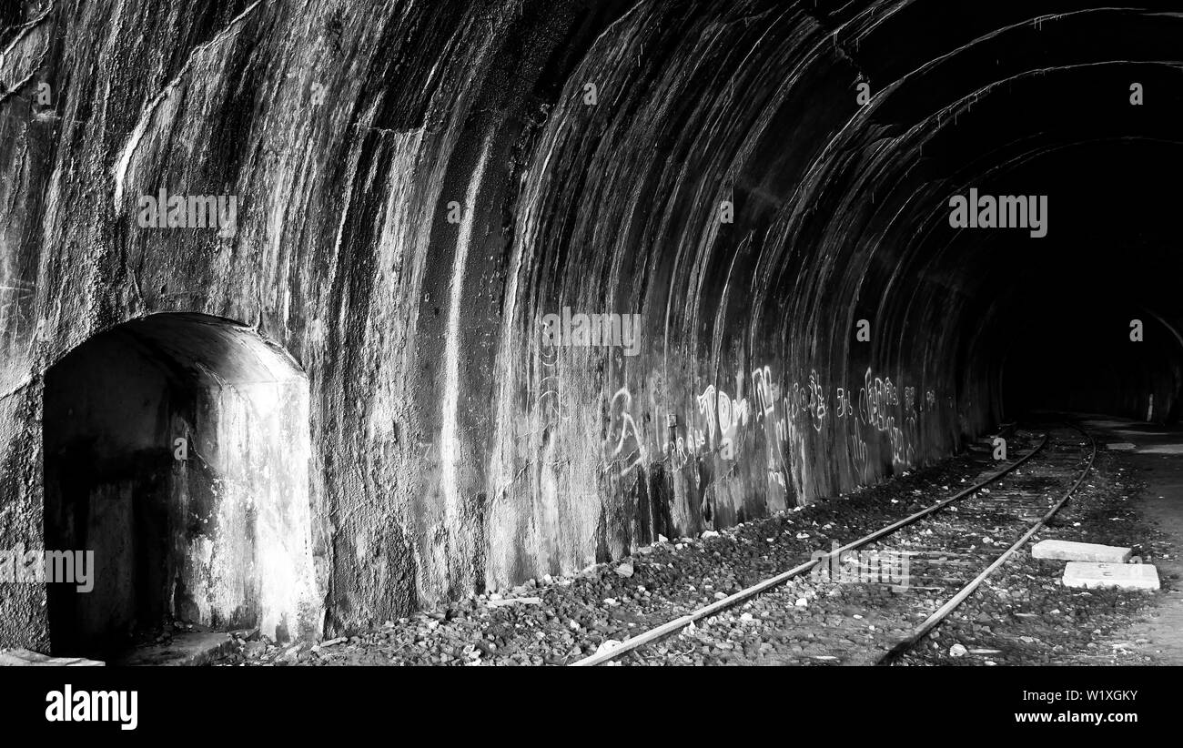 Abandonned Tunnel, Hoverport Ort, Boulogne-sur-Mer, Pas-de-Calais, Ile de France, Frankreich Stockfoto