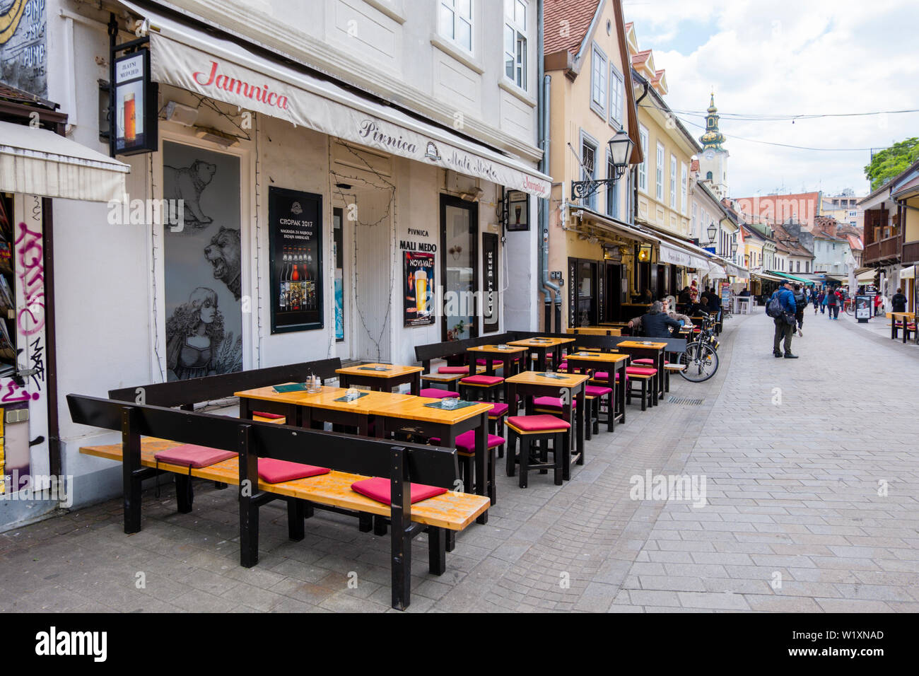 Ulica Ivana Tkalcica, Zagreb, Kroatien Stockfoto