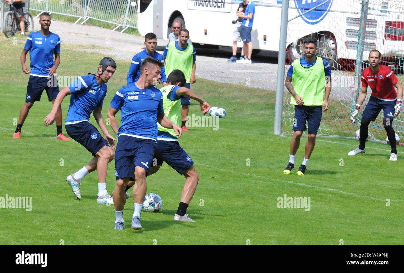 KSC-Training in Waidring. Zweitliga-Aufsteiger Karlsruher SC in der Saisonvorbereitung in Österreich am 4. Juli 2019 Zweite Division Football Club Stockfoto