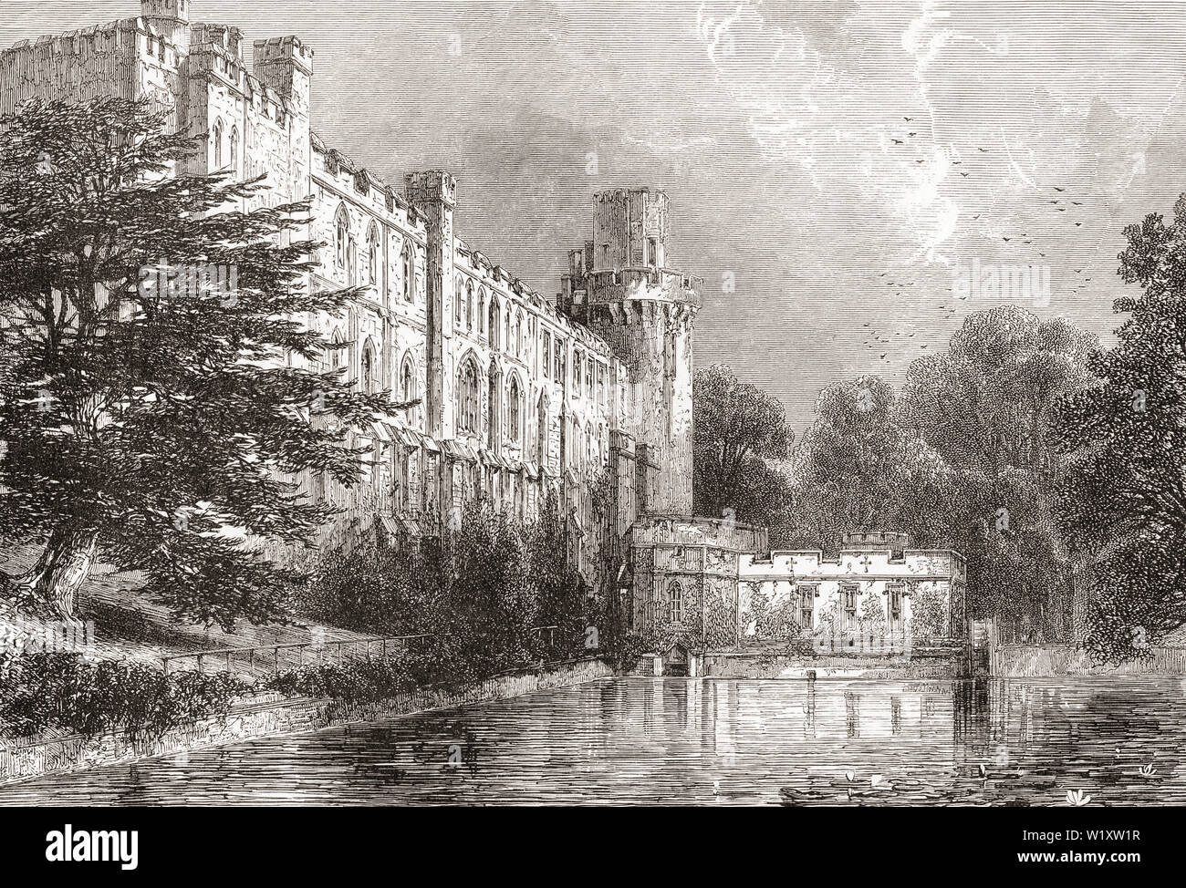 Warwick Castle, Warwick, Warwickshire, England, hier im 19. Jahrhundert. Aus dem Englischen Bilder, veröffentlicht 1890. Stockfoto