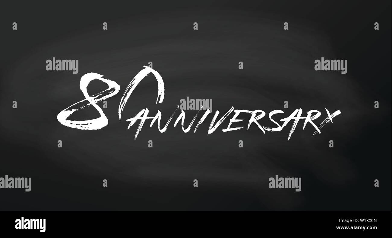 80. Jahrestag logo Konzept. 80 Jahre geburtstag Symbol. Isolierte goldenen Zahlen auf schiefertafel Hintergrund. Vector Illustration. EPS 10. Stock Vektor