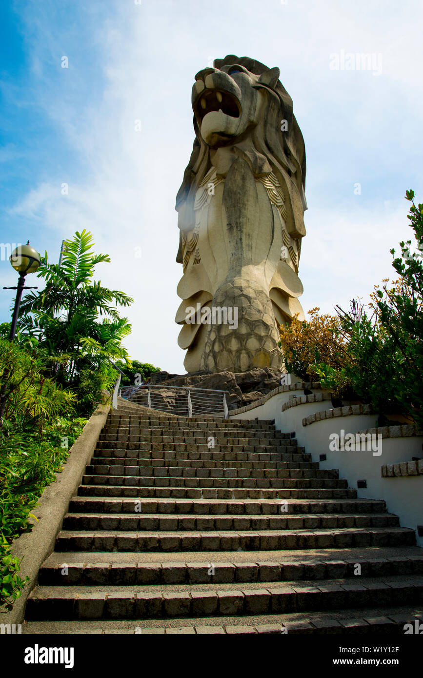 Iconic Merlion Statue auf Sentosa Island - Singapur Stockfoto