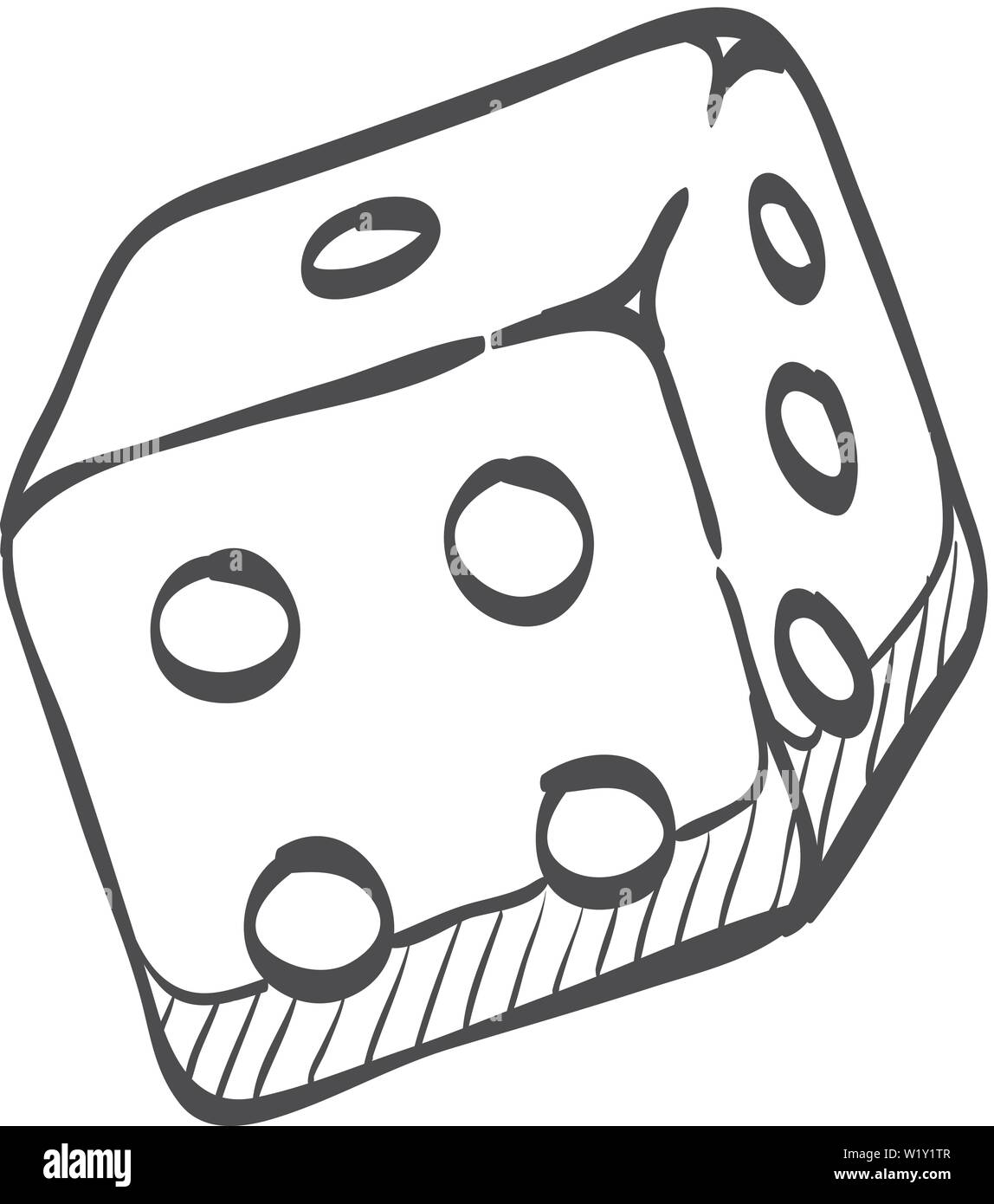 Würfel Symbol in doodle Skizze Linien. Freizeit Spiel kasino spielen chance  Gelegenheit Stock-Vektorgrafik - Alamy