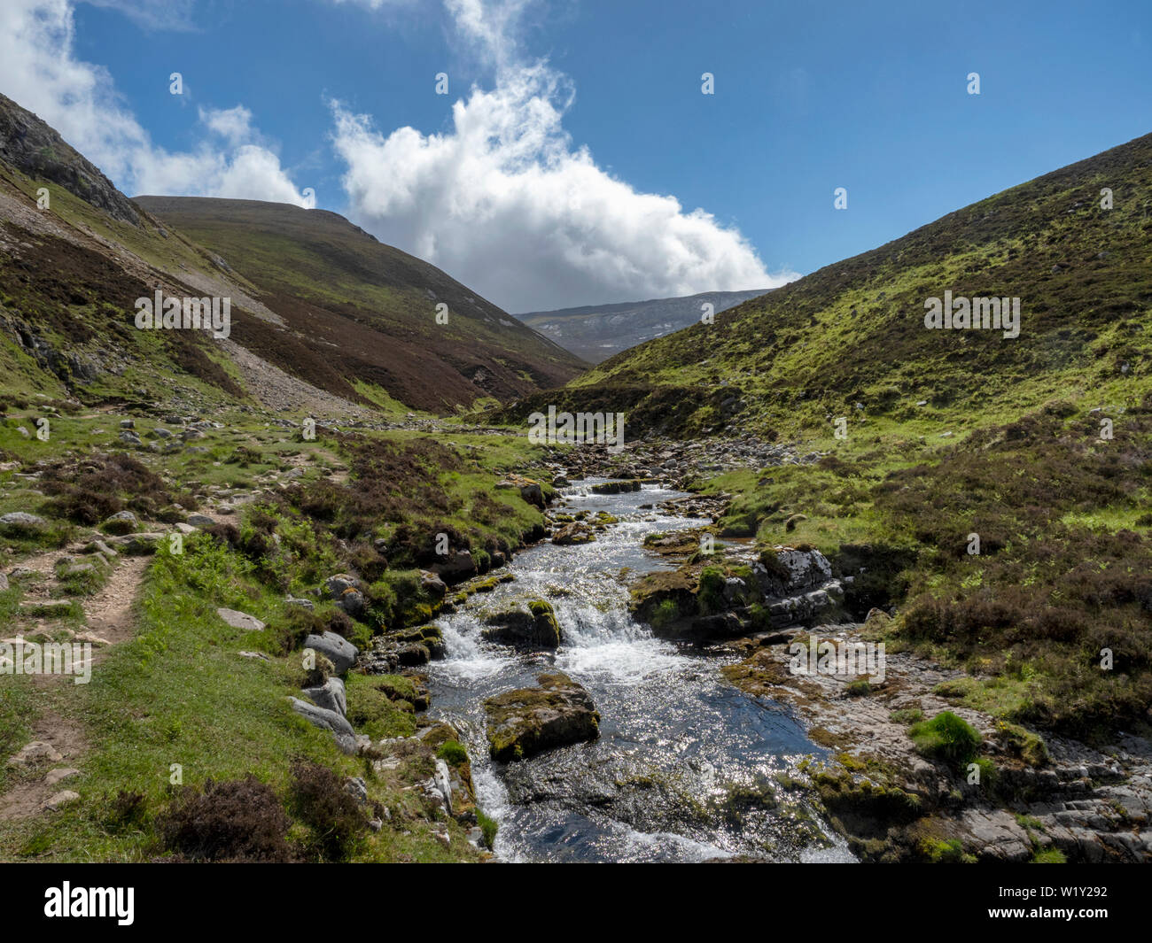 Auf dem Weg zum Knochen Höhlen, in der Nähe von Inchnadamph in der North West Highlands von Schottland Stockfoto