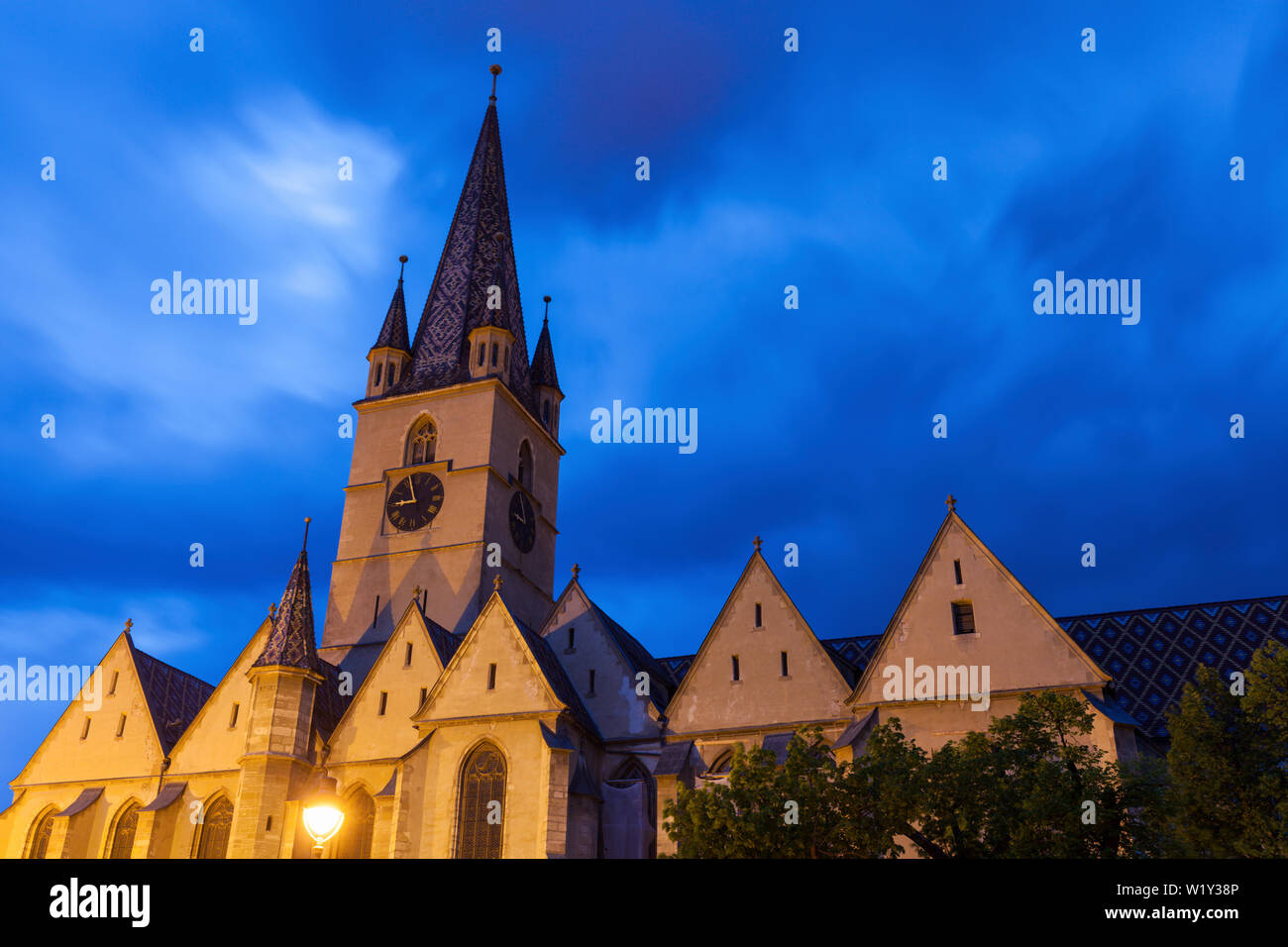 Evangelische Kathedrale der Heiligen Maria in Hermannstadt. Hermannstadt, Sibiu, Rumänien. Stockfoto