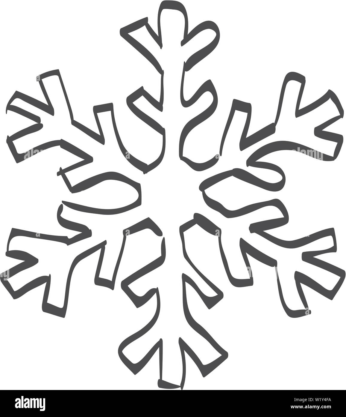 Schneeflocken Symbol in doodle Skizze Linien. Winter schnee Dezember Saison Stock Vektor
