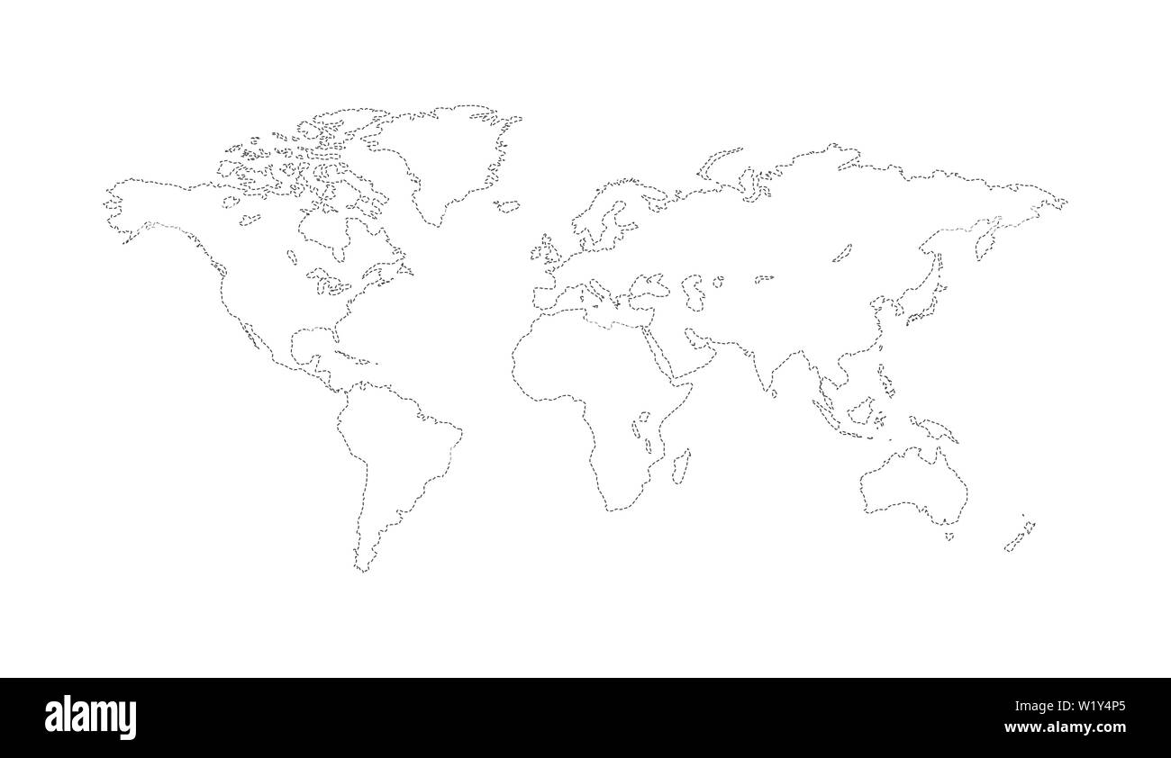 Weltkarte skizzieren. Planet Erde vektorlinie Abbildung. Stock Vektor