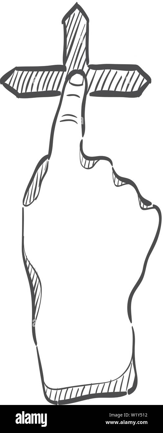 Finger Geste Symbol in doodle Skizze Linien. Gadget Touch Pad der Spur Anzeige smartphone Laptop Stock Vektor