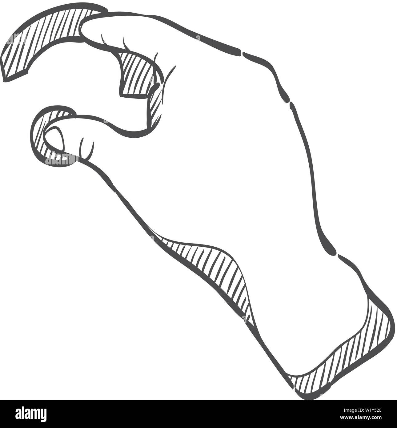 Finger Geste Symbol in doodle Skizze Linien. Gadget touch pad Display smartphone Laptop Stock Vektor