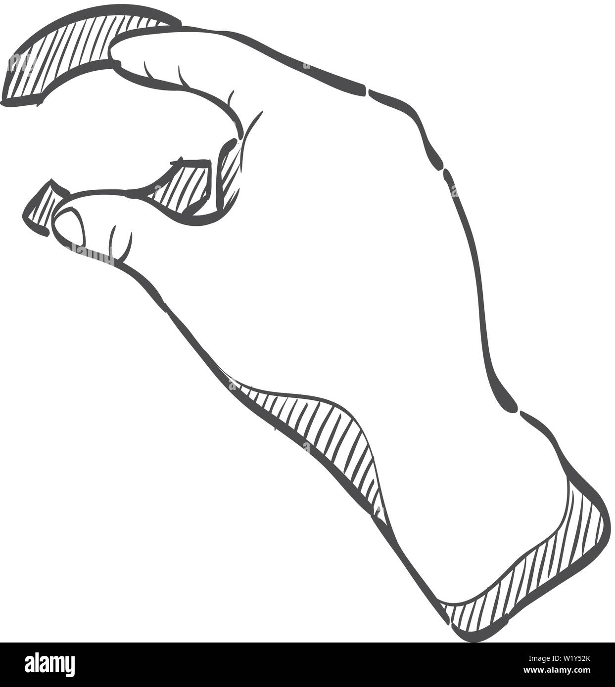 Finger Geste Symbol in doodle Skizze Linien. Gadget touch pad Display smartphone Laptop Stock Vektor