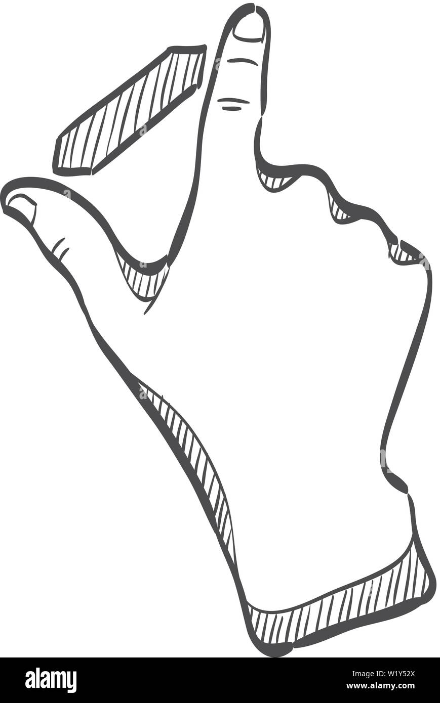 Finger Geste Symbol in doodle Skizze Linien. Gadget touch pad Display smartphone Laptop Stock Vektor