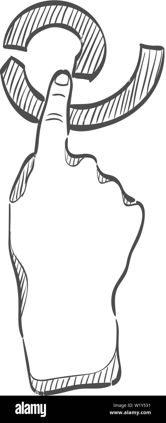 Finger Geste Symbol in doodle Skizze Linien. Gadget touch pad Display smartphone Laptop Stock Vektor