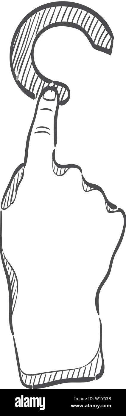 Finger Geste Symbol in doodle Skizze Linien. Gadget touch pad Display smartphone Laptop Stock Vektor