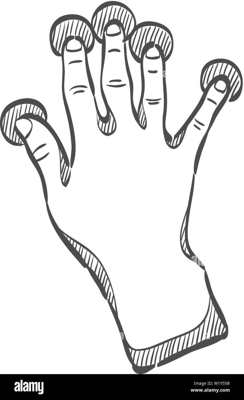 Finger Geste Symbol in doodle Skizze Linien. Gadget touch pad Display smartphone Laptop Stock Vektor
