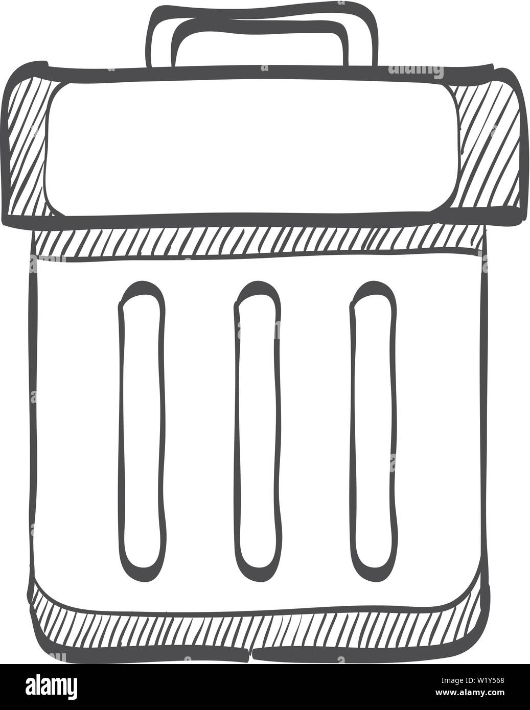 Mülleimer Symbol in doodle Skizze Linien Stock-Vektorgrafik - Alamy
