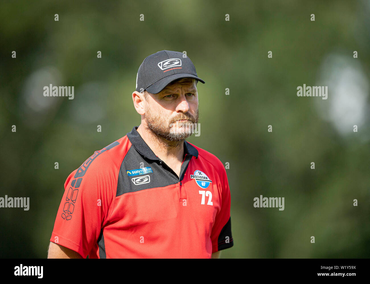 Salzkotten, Deutschland. 03. Juli 2019. Trainer Steffen BAUMGART (PB) Fussball Spiel kostenlos, VfB Salzkotten (Salz) - SC Paderborn 07 (PB) 0:20, 07/03/2019 in Salzkotten/Deutschland. € | Nutzung der weltweiten Kredit: dpa/Alamy leben Nachrichten Stockfoto