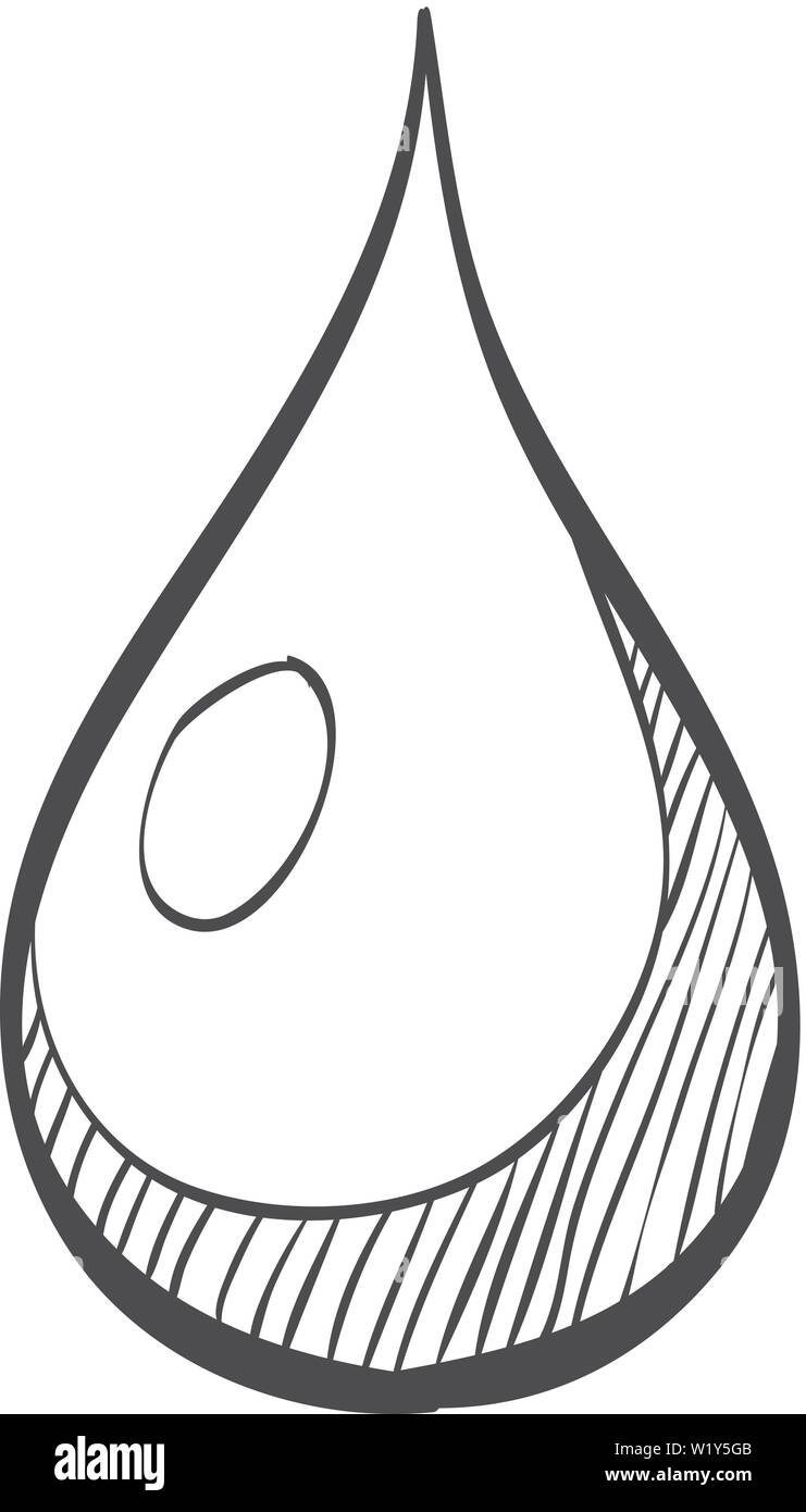 Water Drop Symbol in doodle Skizze Linien. Natur Ökologie Umwelt Stock Vektor
