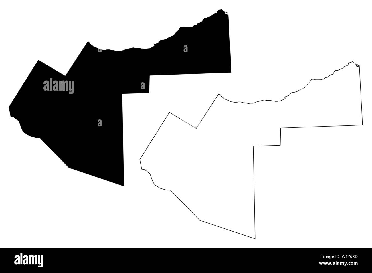 Woqooyi Galbeed Region (Bundesrepublik Somalia, am Horn von Afrika) Karte Vektor-illustration, kritzeln Skizze Maroodi Jeex Karte Stock Vektor