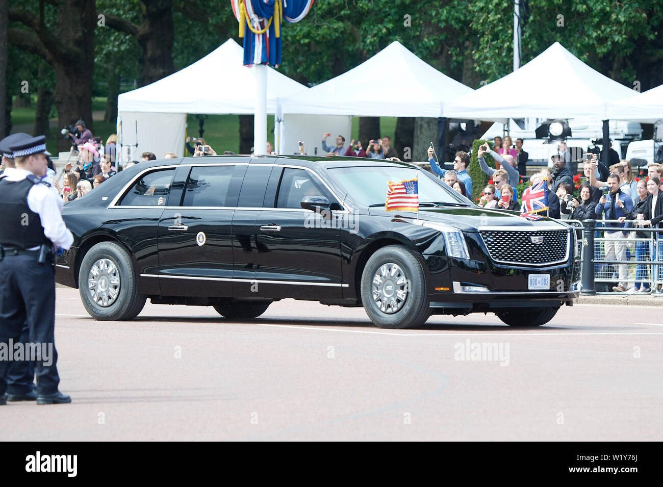 Allgemeine Ansichten rund um London der Staatsbesuch von Donald Trump mit: Presidential Auto Wo: London, Großbritannien Wann: 03 Jun 2019 Credit: WENN Stockfoto