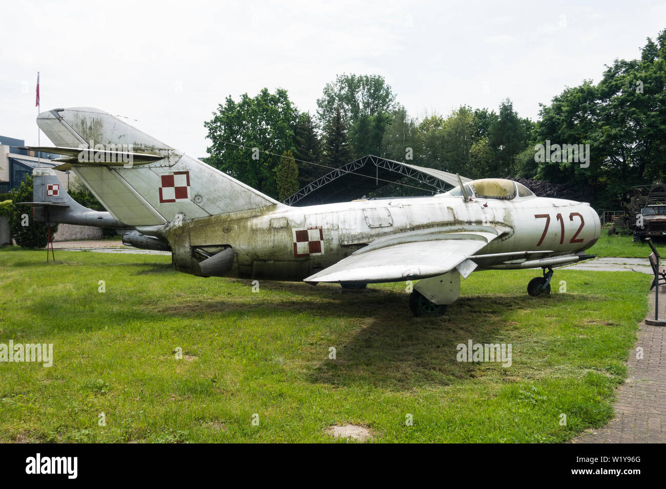 Mikoyan-Gurevich Mig 15 in polnischen Farben, Krakau Aviation Museum, Krakau, Polen, Europa. Stockfoto